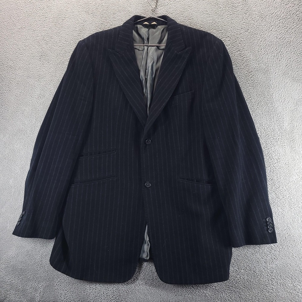 Banana Republic Blazer Mens 46R Black Pinstripe Sport Coat Jacket Corduroy 44291